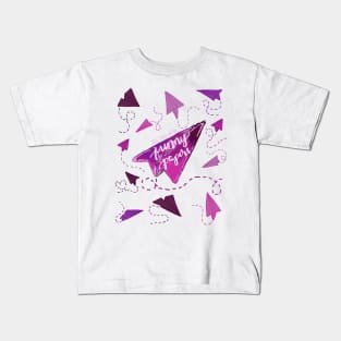 PINK PAPER AIRPLANES | SEE YOU IN THE FUNNY PAPERS Kids T-Shirt